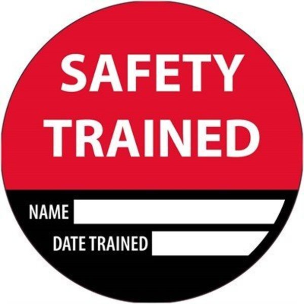 Nmc Safety Trained Name Date Trained Hard Hat Label, Pk25, Material: Reflective Vinyl Sheeting HH169R